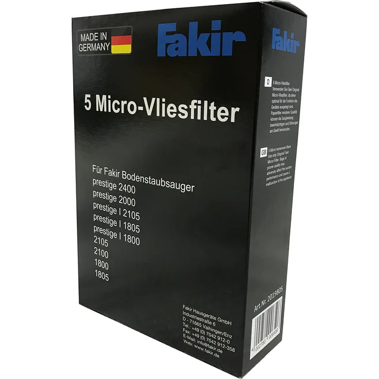 Fakir Micro-Vliesfilter A 5 für Air Wave und prestige Serie