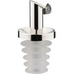 Westmark Öl-Ausgießer für Flaschen, Mit Klappe und Belüftungssystem, Silikonkorken, Rostfreier Edelstahl, Inox, Weiß-Transparent-Verchromt, 47832180