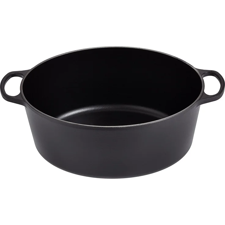 Le Creuset Signature Gusseisen-Bräter mit Deckel, Durchmesser 40 cm, Oval, Für alle Herdarten und Induktion geeignet, Volumen: 13,9 l, schwarz matt  – Bild 2