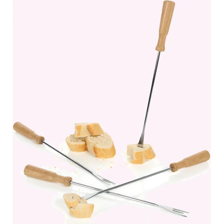 Boska Fonduegabeln, Küchenhelfer, Fondue Gabeln, Europäisches Eichenholz Edelstahl, 26.3 cm, 320116