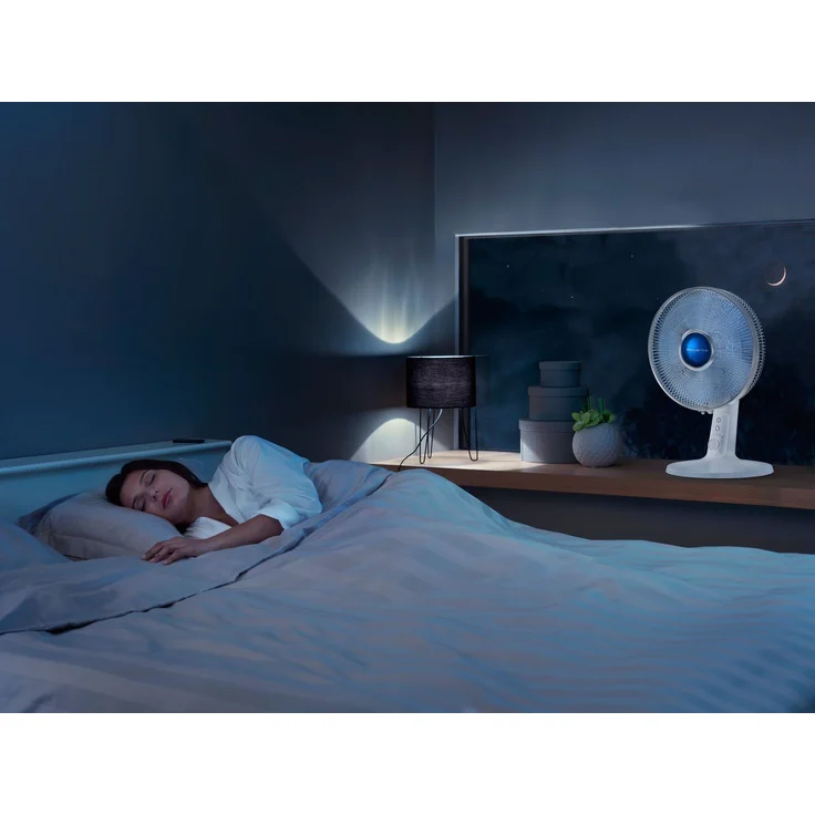 Rowenta VU2730 Turbo Silence Extreme+ Tischventilator, 40 Watt, automatische Oszillation, weiß-blau – Bild 7