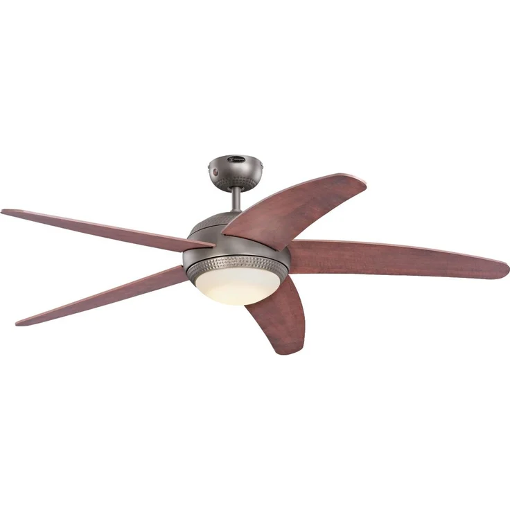 Westinghouse Lighting Bendan LED Deckenventilator mit Licht, Metall, 55 W, Dunkles Zinn, 132 x 132 x 36 cm – Bild 1