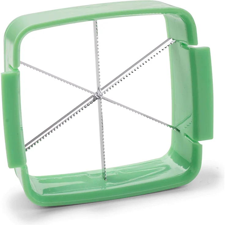 Genius Nicer Dicer Quick Zerkleinerer für Obst und Gemüse | 5 in 1 Multischneider mit austauschbaren Messereinsätzen | 30 Würfel oder 10 Scheiben mit einem klick (Grün), Edelstahl, 15 x 10 x 25 cm – Bild 5
