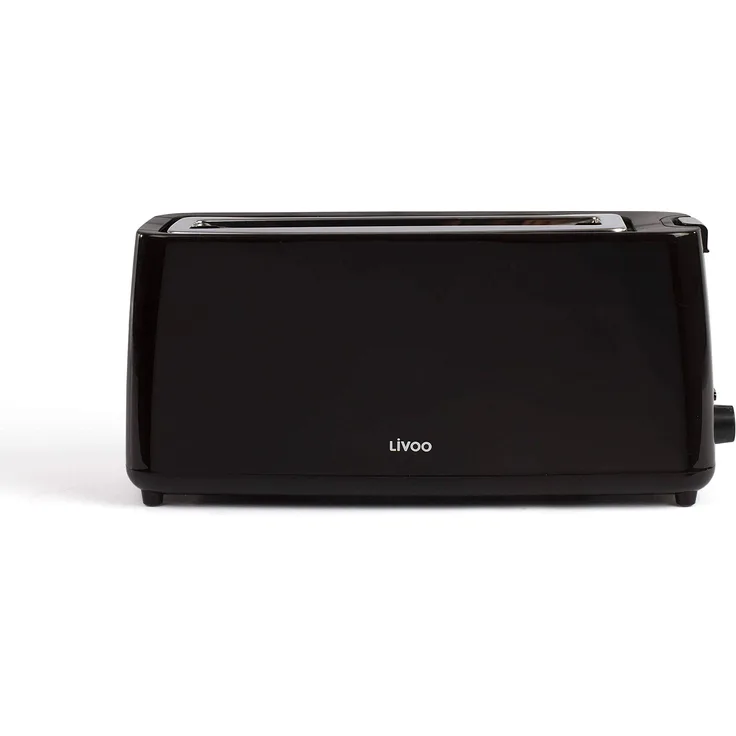 LIVOO DOD168N Breit-Schlitz-Toaster, 800W, Krümelschublade, schwarz