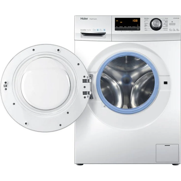 Haier HW70-BP14636N, Frontlader-Waschmaschine, A, Fassungsvermögen 7 kg, Standgerät, Breite 59,6 cm, Inverter-Motor, Startzeitvorwahl, Mengenautomatik, Beladungserkennung – Bild 3
