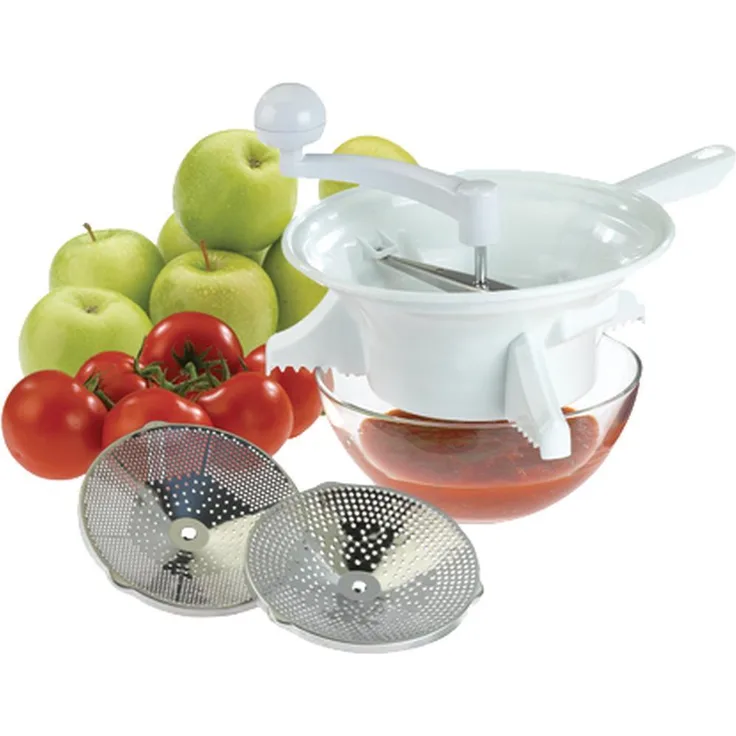 Westmark Passiermaschine, ø 14 cm, hochwertiger Kunststoff-Rostfreier Edelstahl, Weiß-Rot, 11962260