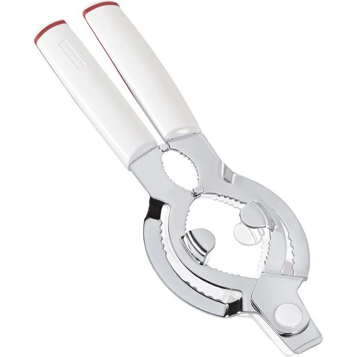 Leifheit Deckelöffner ComfortLine-Serie, für Gläser oder Flaschen, Flaschenöffner mit ergonomischem Komfort-Griff aus Kunststoff, inklusive leicht bedienbaren Kapselheber, Gläseröffner, weiß