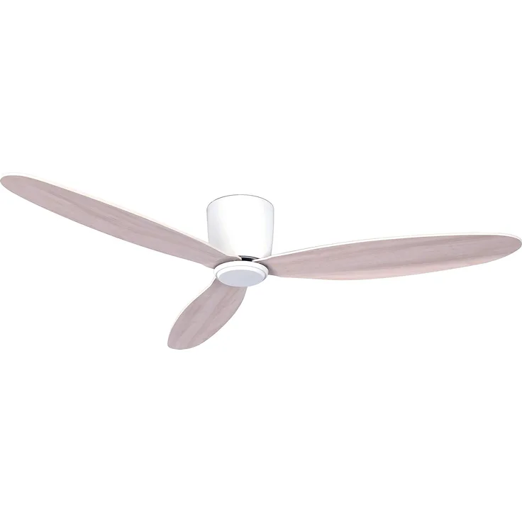Lucci Air Decken Ventilator Airfusion Radar – Moderner Ventilator mit Ultraleichten Sperrholzflügeln in Weißer Eichen-Optik – mit Sommer-Winter-Modus – inkl. Fernbedienung – sehr flaches elegantes Design