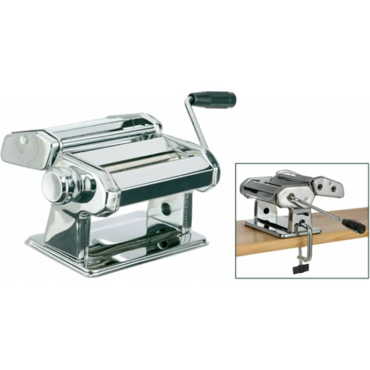 Nudelmaschine Pastamaschine verchromt für Spaghetti und Tagliatelle 12243