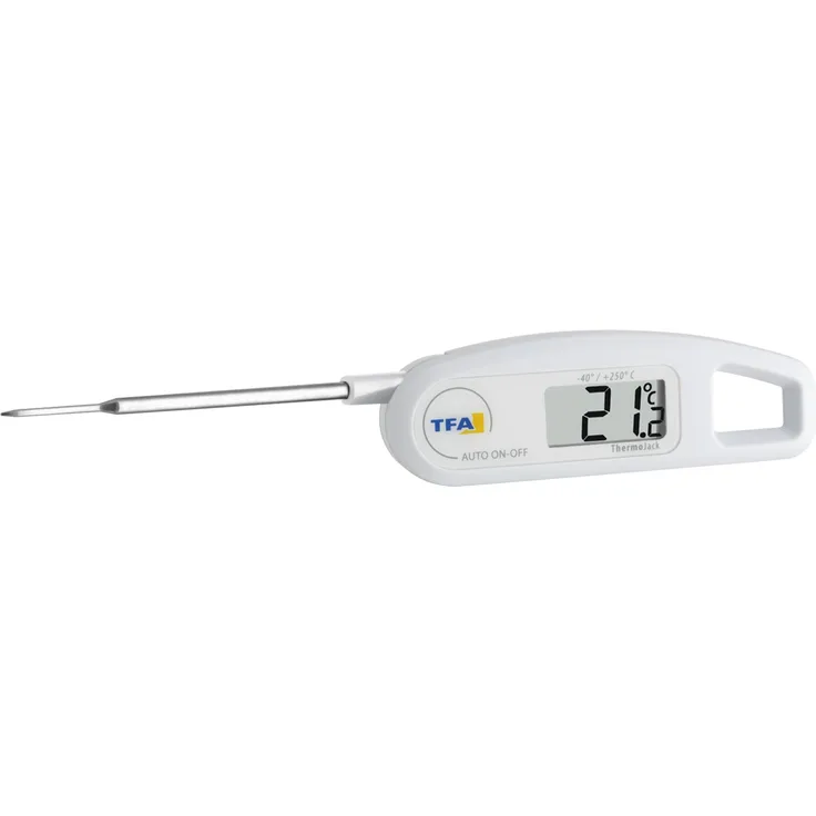 TFA Dostmann Thermo Jack digitales Einstichthermometer, 30.1047.02, Temperaturkontrolle von Lebensmittel, abwaschbar