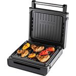 George Foreman Kontaktgrill Smokeless 87% weniger Rauch, abnehmbare & spülmaschinengeeignete Grillplatten, 200°C Grilltemperatur, Edelstahlgehäuse Tischgrill, Panini Maker, Sandwich Maker 28000-56