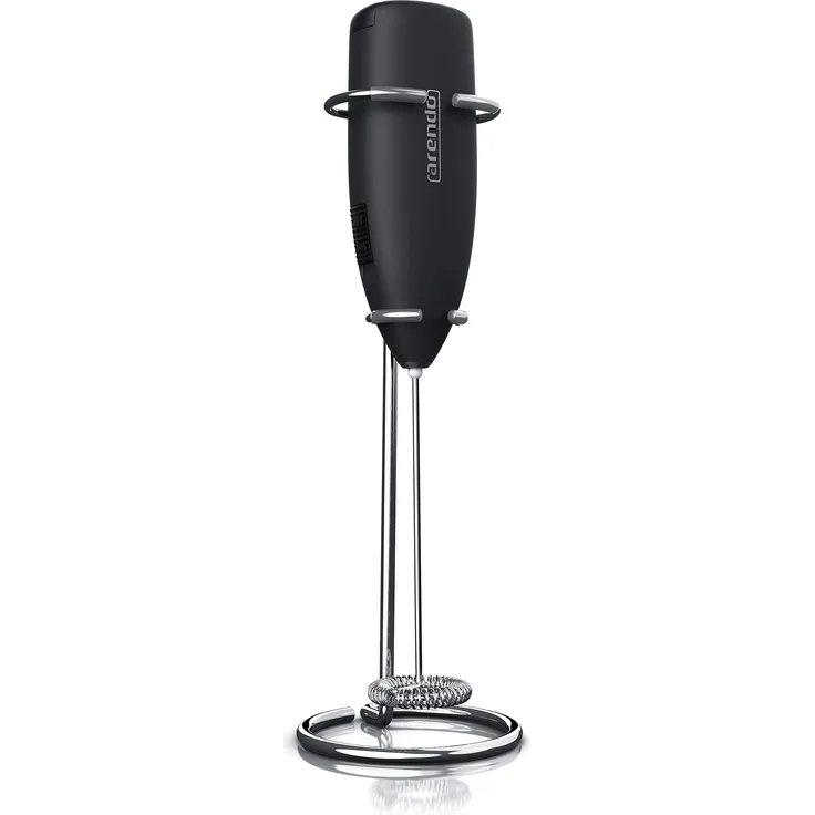 Arendo Milchaufschäumer - elektrischer Stab Milchaufschäumer mit Batteriebetrieb - Motor mit 14.200 U-min - Spezialspirale - Cappuccino Shakes Cocktails Dressings ? leichte Reinigung