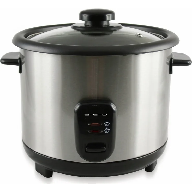 Reiskocher EMERIO R-110118, 500 Watt, 1,5 Liter Fassungsvermögen, Edelstahl, silber