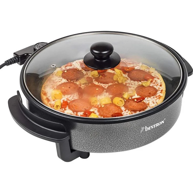 Bestron Elektrische Party--Snackpfanne mit Antihaftbeschichtung, 1500 W, Schwarz – Bild 2