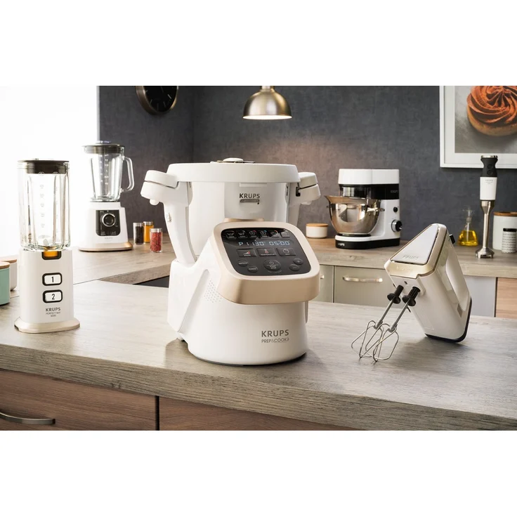Krups Prep&Cook HP5031 Multifunktions-Küchenmaschine (1,550 Watt, bis zu 12.000 U-min, mit Kochfunktion) weiß-edelstahl - Preisvergleich – Bild 9