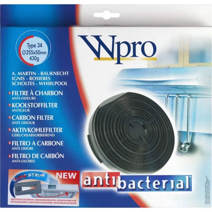 Wpro Antibakterieller AktivKohlefilter FAC349 481281718531 Typ 34 CHF34 484000008610