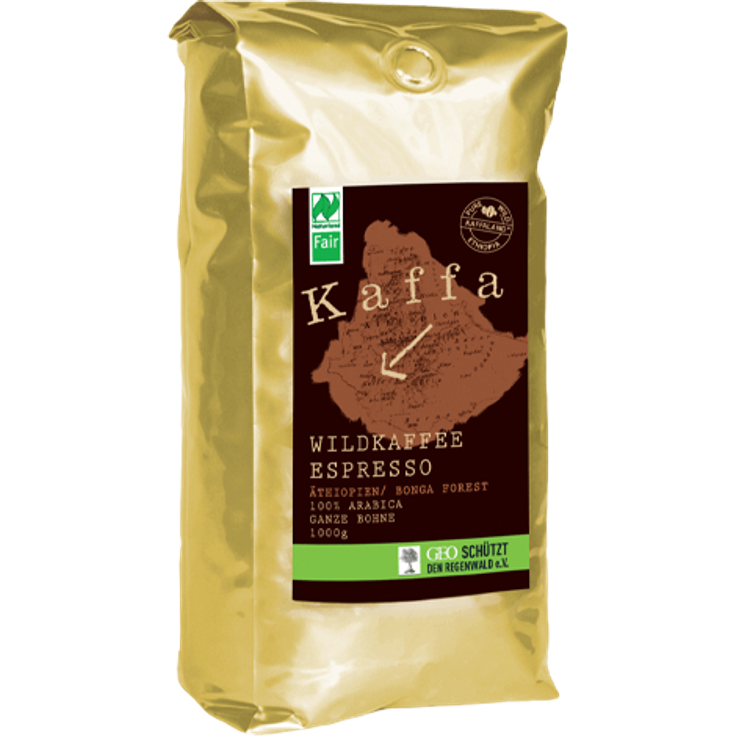 KAFFA Bio Wildkaffee Espresso, 1000g ganze Bohne