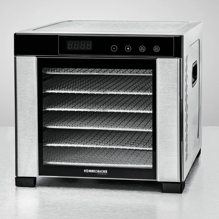 Rommelsbacher Dörrautomat DA 900, große Dörrfläche 0,6 m², inkl. 6 Edelstahl-Dörrtabletts, 1 Dörrgitter, 1 Dörrmatte, LED-Display, 24 Std. Zeitschaltuhr, Temperatur einstellbar 35 °C - 75 °C – Bild 7