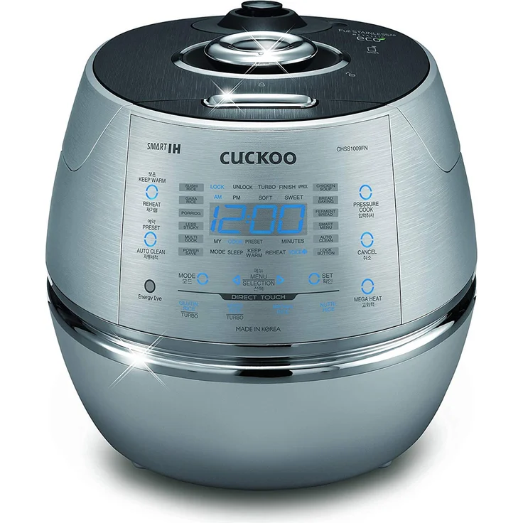 CUCKOO CRP-CHSS1009FN Dampfdruck-Reiskocher, programmierbar, aus Edelstahl – Bild 1