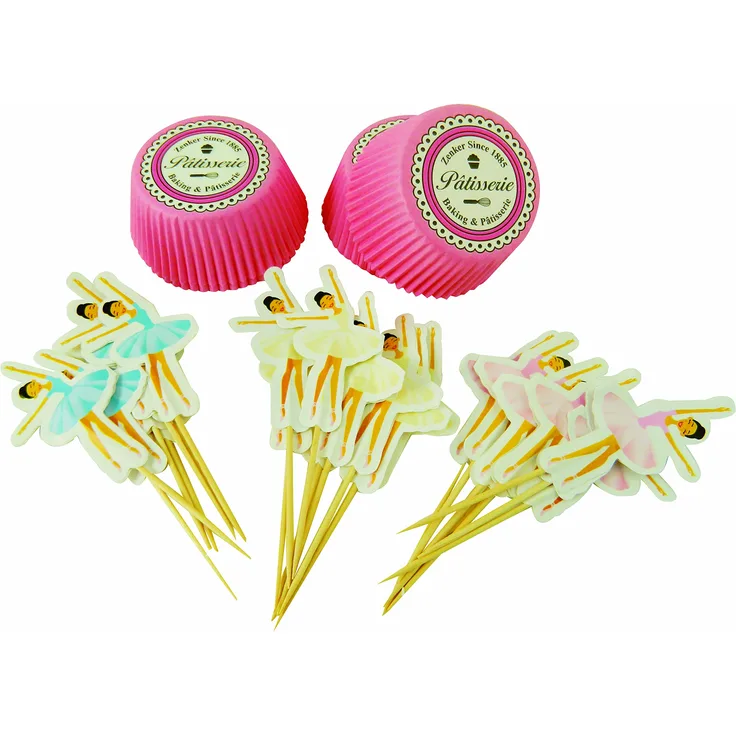 Fackelmann Dekorations-Set für Cupcakes  Muffins Ballerina, mehrfarbig