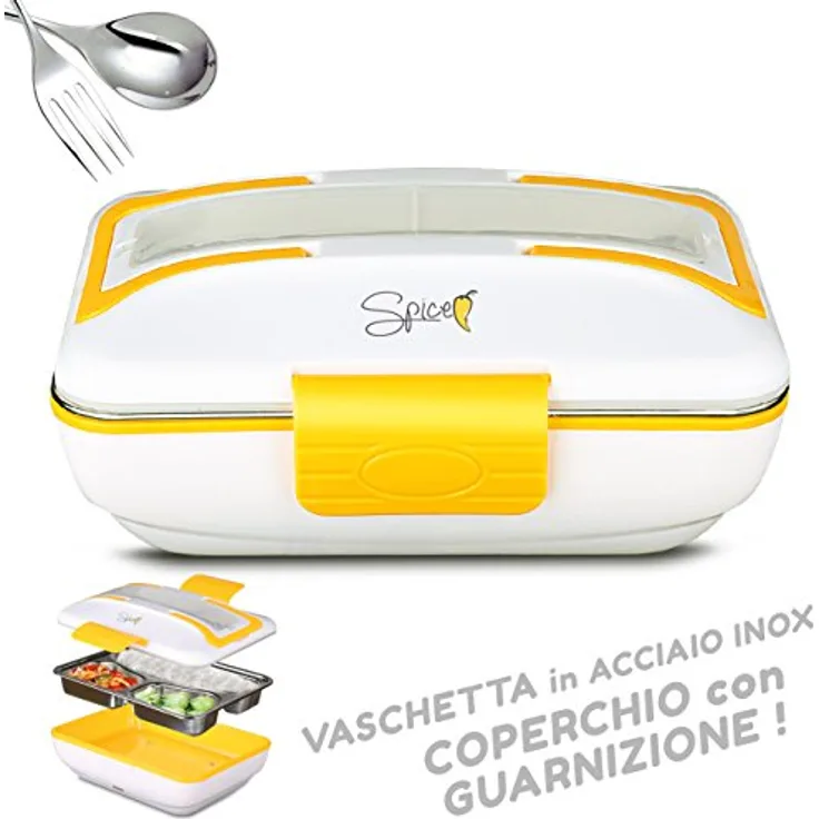 Spice ? Amarillo Edelstahl Rechaud Elektro ausziehbarem Edelstahl ? Verschluss Dichtmasse ? Tragbar Box Speisebehälter Vaschetta estraibile acciao Inox 0,9 L