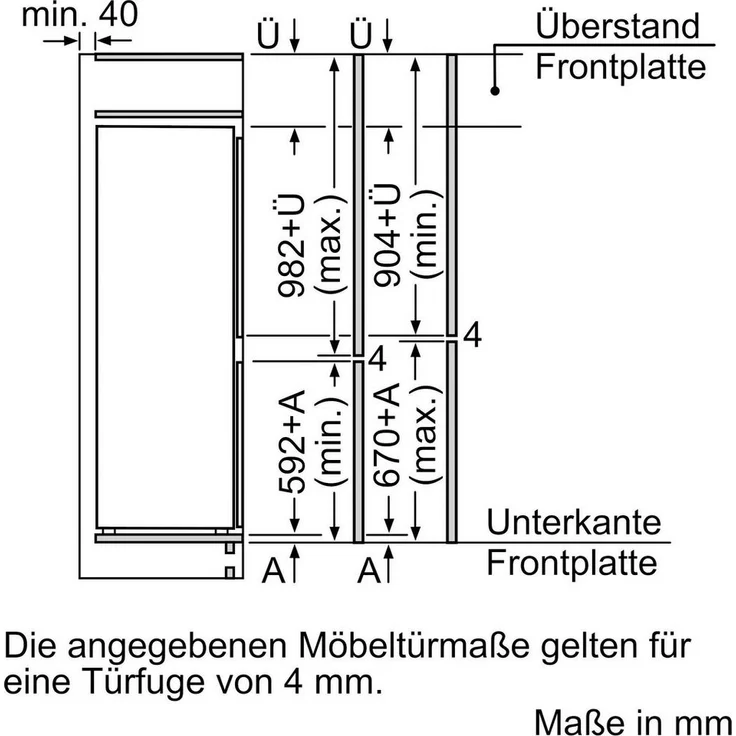 Bosch KIV77VSF0 Kühl-Gefrierkombination, Einbau, LED, Breite 54 cm – Bild 2