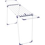 Leifheit Wäscheständer Classic Extendable 230 Solid, auf eine Breite von 184 cm ausziehbar, Standtrockner mit 23m Trockenlänge, stabiler Wäschetrockner mit extradicken XL-Stäben, weiß, blau