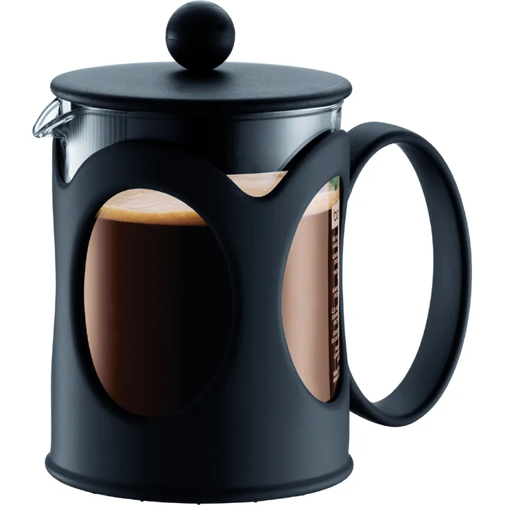 Bodum kenya Kaffeebereiter (French Press System, Permanent Edelstahl-Filter, 0,5 liters) schwarz – Bild 1