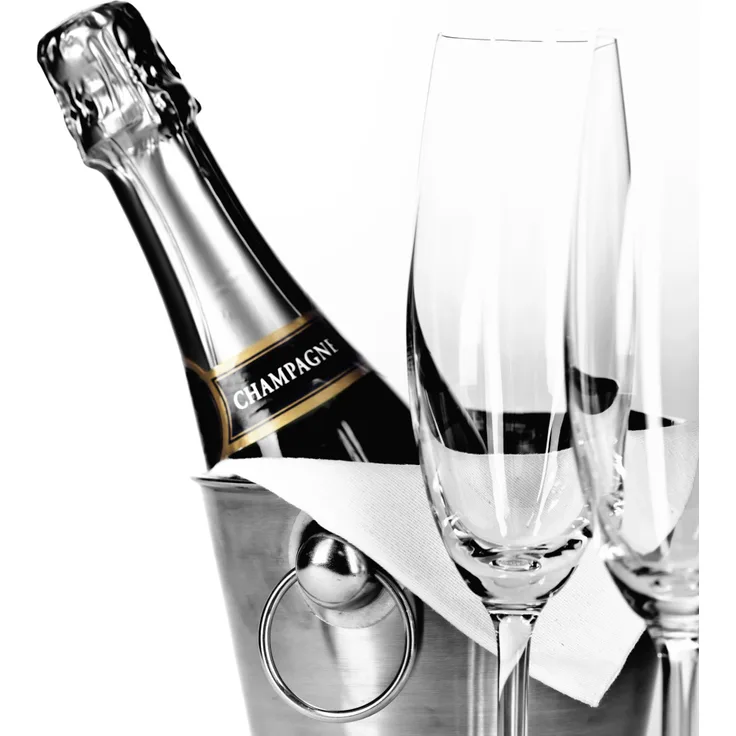 intergrill Champagner Sekt Kübel Edelstahl mit Halterung