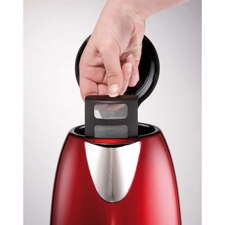 Moulinex BY5305 Wasserkocher Subito 1.7 l, 2400 Watt, metallic-rot – Bild 3