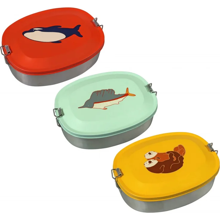 The Zoo Edelstahl Kinder Brotdose Brotbox Lunchbox Vesperdose Meerestiere Schwertfisch