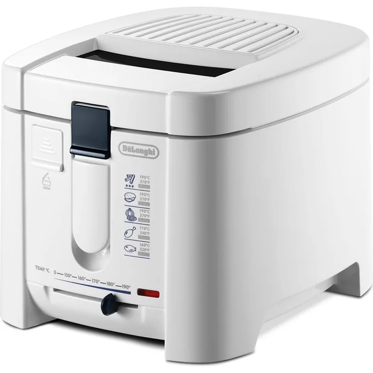 De'Longhi F13205 Fritteuse, mit Öl, 1,2 Liter Fassungsvermögen, 1200 Watt, weiß