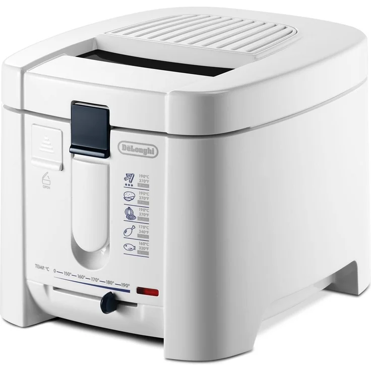 De'Longhi F13205 Fritteuse, mit Öl, 1,2 Liter Fassungsvermögen, 1200 Watt, weiß – Bild 1