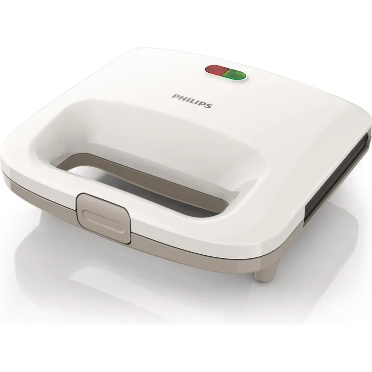 Philips HD2392-00 Sandwich-Maker 820 Watt, Antihaftbeschichtung weiß-beige