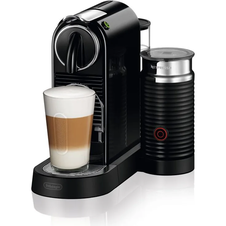 De'Longhi Nespresso Citiz EN267.BAE Kapselmaschine, Hochdruckpumpe und ideale Wärmeregelung mit Aeroccino (Milchaufschäumer), Energiesparfunktion, Schwarz