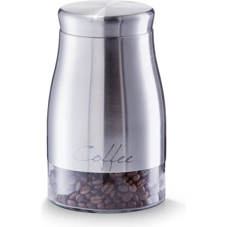 Zeller 19892 Vorratsglas Coffee, 1300 ml, Edelstahl, ca. 11,5 x 11,5 x 19 cm