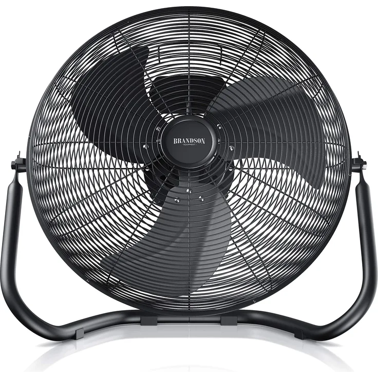 Brandson Windmaschine Retro Stil 120 Watt - Ventilator schwarz - Standventilator 50cm - Bodenventilator - hoher Luftdurchsatz - stufenlos neigbarer Ventilatorkopf - schwarz matt
