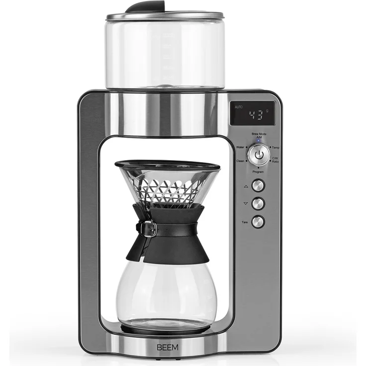 BEEM POUR OVER Filterkaffeemaschine mit Waage - Glas, BASIC SELECTION, Edelstahl, 0,75 l Glaskaraffe, Direktbrüh-Prinzip, Rotierender Brühkopf – Bild 1