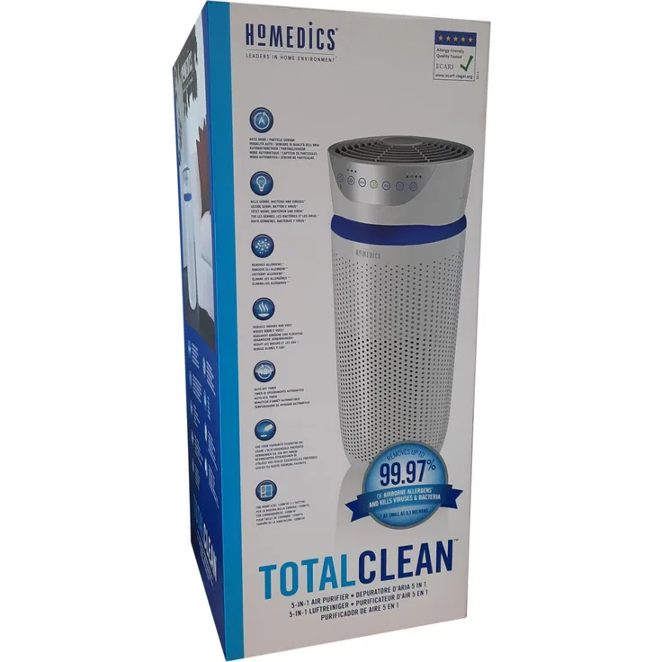 HoMedics APT40 TotalClean Kompakt-Luftreiniger UV-C-, HEPA- & Kohlefilter