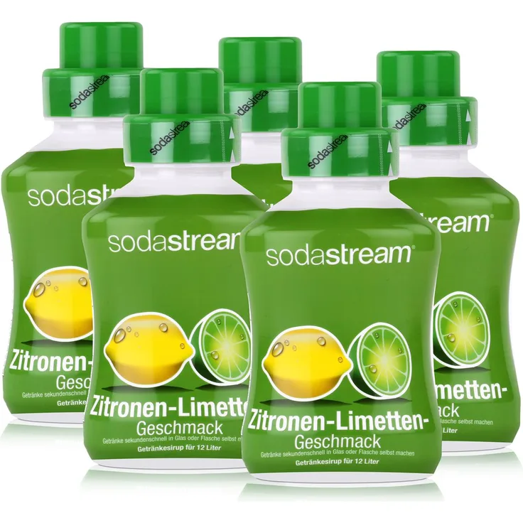 SodaStream Getränke-Sirup Softdrink Zitronen-Limetten Geschmack 500ml, 5er Pack