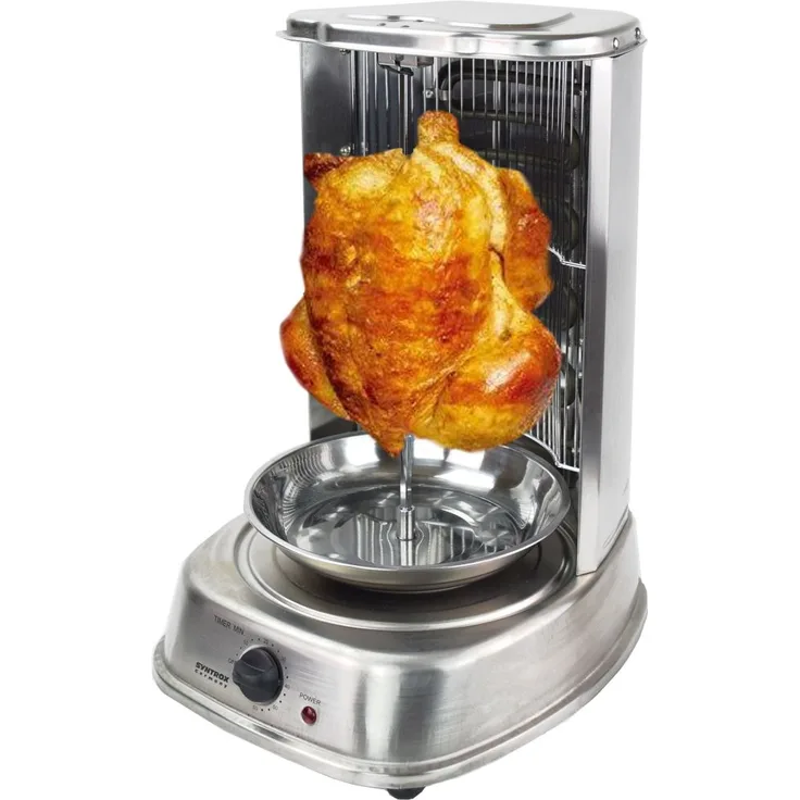 Syntrox R-8021 Vertikalgrill, 6 automatisch drehende Spieße, 2000 Watt