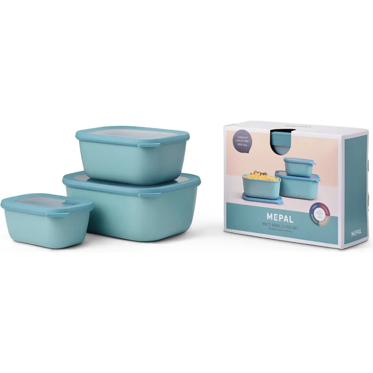 Mepal Set cirqula rechteckig 3-teilig (750+1500+3000) - nordic gre  – Bild 1