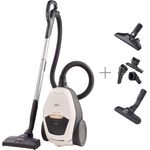 AEG VX82-1-ALR Staubsauger mit Beutel (Automatische Saugkraftregulierung, extrem leise auch auf Teppich, Aufnahme von großen + kleinsten Partikeln, langes Kabel, 55% Recyclingmaterial, 600W, weiß)