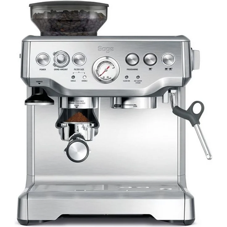 Sage SES875 the Barista Express mit integriertem Mahlwerk, Siebträger mit Manometer-Anzeige, 15 Bar, Gebürsteter Edelstahl – Bild 2