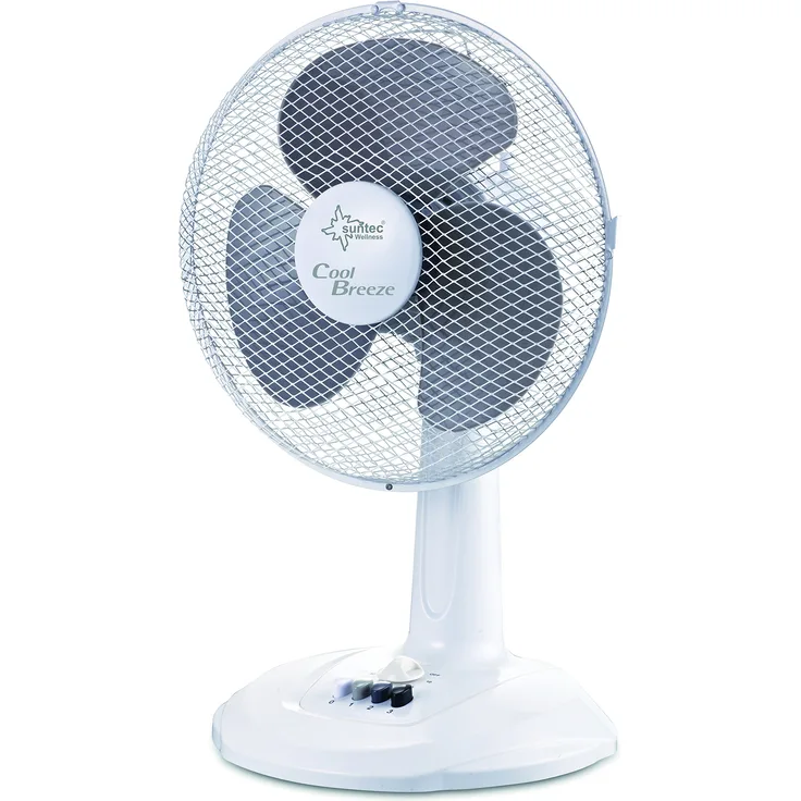 Suntec CoolBreeze 3000 TV Tischventilator, 30 cm, 40 Watt | Tisch Ventilator 3 Stufen, Tragbar | Windmaschine Weiss | Fan für Schreibtisch, Schlafzimmer, Büro, Bürotisch, Wohnung | von SUNTEC