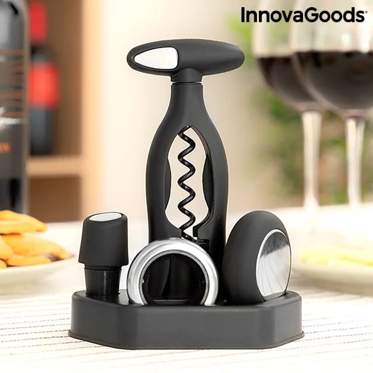 Weinset mit Spiralkorkenzieher und Zubehör Vinstand InnovaGoods 5 Stücke