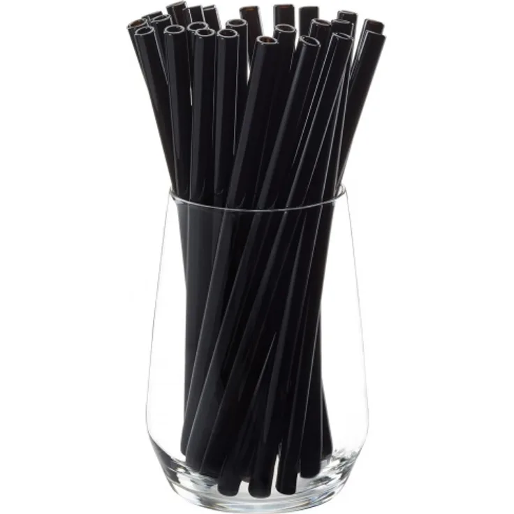 Glastrinkhalm FUTURE, 23 cm schwarz 25 Stück mit 2 Bürsten