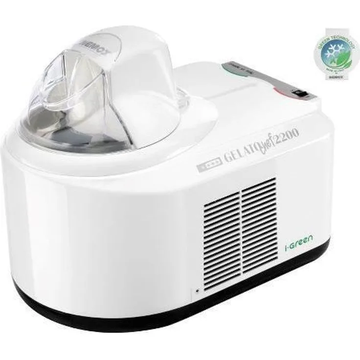 NEMOX Gelato Chef 2200 I-green Eismaschine mit Kompressor, Eis für 8-10 Personen, 800g Eis, weiß