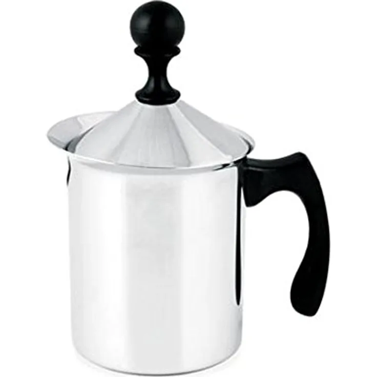 Home Cappuccino Creamer mit Filter, 800 ml, Edelstahl, Schwarz