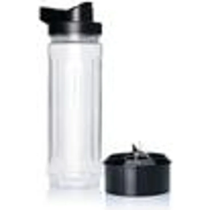 WILFA Trinkflasche mit Messer, 600ml, passend für alle unsere XPlode Mixer, WX-2GO, schwarz, transparent